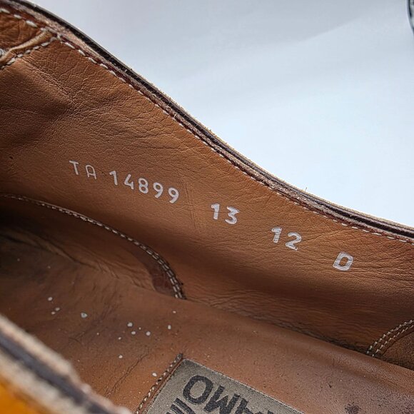 Salvatore Ferragamo Brogue Mens 13 D Brown Wingtip Shoes Casual Walking - Picture 7 of 12